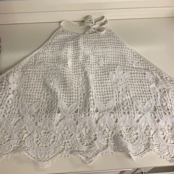 Express Backless Halter Crop Top - Picture 2 of 7